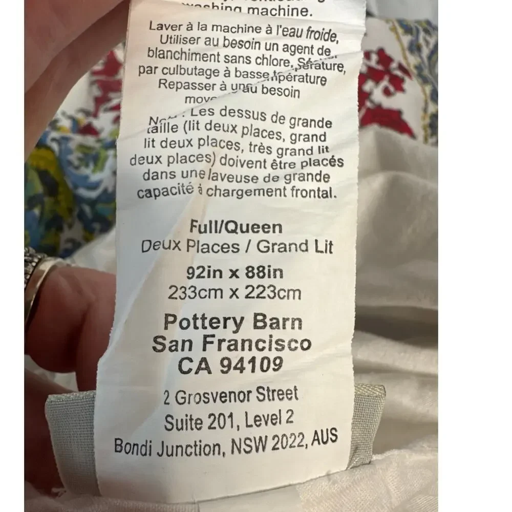 Pottery Barn Aurora Medallion Queen / Full Duvet Multicolored cotton 92 X 88